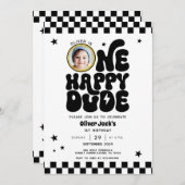 Een gelukkige kerel 1e verjaardag uitnodiging met  (Voorkant / Achterkant)