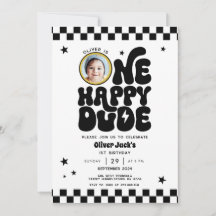 Een gelukkige kerel 1e verjaardag uitnodiging met 