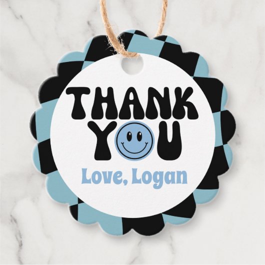 Een gelukkige kerel dank je gunsten bedankjes labels (Voorkant)