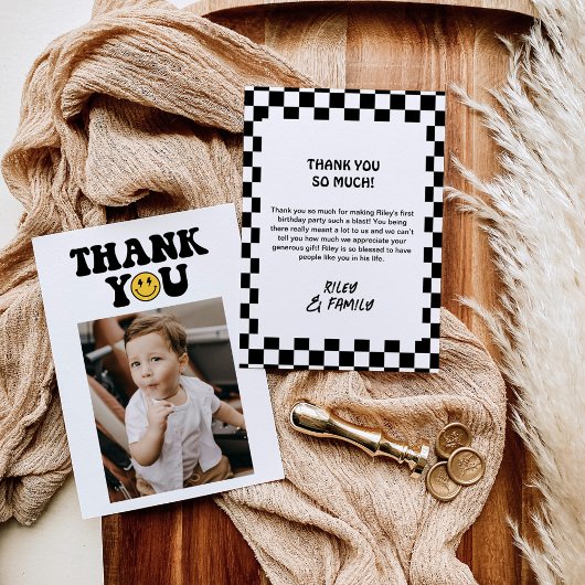 Een gelukkige kerel eerste verjaardag dank u kaart