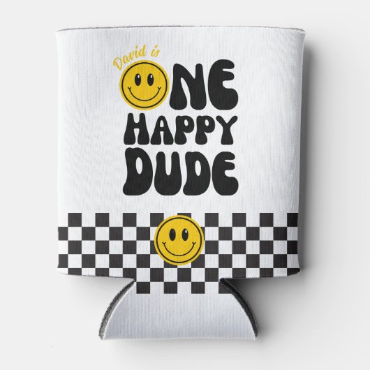 Een gelukkige kerel eerste verjaardag gelukkig gez blikjeskoeler (Voorkant)