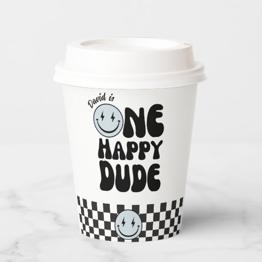 Een gelukkige kerel eerste verjaardag gelukkig gez papieren bekers (Voorkant)