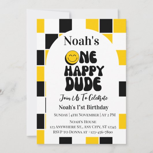 Een gelukkige kerel eerste verjaardag kaart (Voorkant)