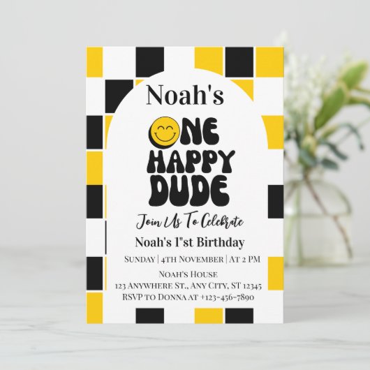 Een gelukkige kerel eerste verjaardag kaart (Staand voorkant)