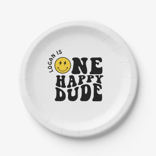 Een gelukkige kerel eerste verjaardagsfeestje papieren bordje (Voorkant)