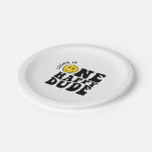 Een gelukkige kerel eerste verjaardagsfeestje papieren bordje (Gekanteld)