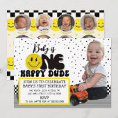 Een gelukkige kerel foto uitnodigen Kaart (Voorkant / Achterkant)