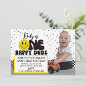 Een gelukkige kerel foto uitnodigen Kaart (Staand voorkant)