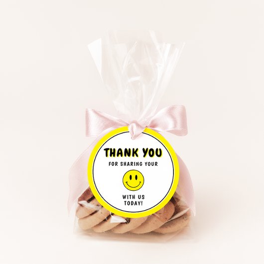 Een gelukkige kerel/Gal gele smiley dank u Bedankjes Labels