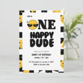 Een gelukkige kerel geblokte gelukkige emoji 1e ve kaart (Staand voorkant)