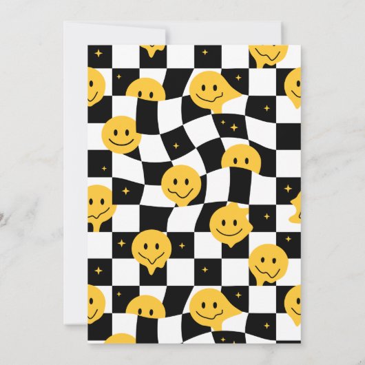 Een gelukkige kerel geblokte gelukkige emoji 1e ve kaart (Achterkant)