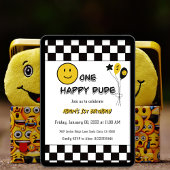 Een gelukkige kerel gele emoji eerste 1e verjaarda kaart