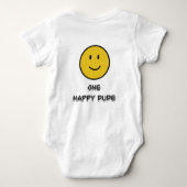 Een gelukkige kerel gele gezicht glimlach eerste 1 romper (Achterkant)