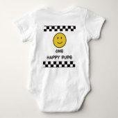 Een gelukkige kerel gele gezicht glimlach eerste 1 romper (Achterkant)