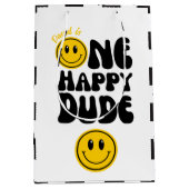 Een gelukkige kerel Gelukkig Gezicht Eerste Verjaa Medium Cadeauzakje (Voorkant)