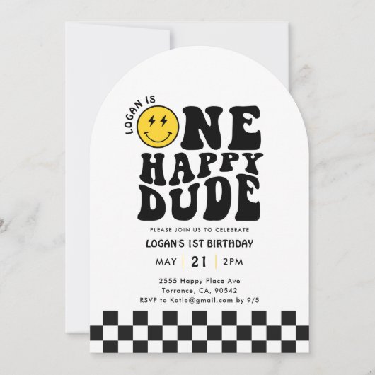 Een gelukkige kerel gelukkig gezicht jongen 1e ver kaart (Voorkant)