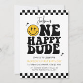 Een gelukkige kerel glimlach gezicht eerste verjaa kaart (Voorkant)