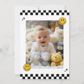 Een gelukkige kerel glimlach gezicht eerste verjaa kaart (Achterkant)