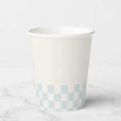 Een gelukkige kerel glimlach gezicht eerste verjaa papieren bekers (Achterkant)