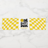 Een gelukkige kerel glimlach gezicht eerste verjaa waterfles etiket (Enkel label)