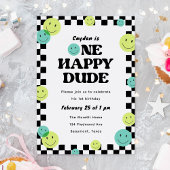 Een gelukkige kerel glimlachend gezicht 1e verjaar kaart