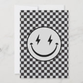 Een gelukkige kerel grijze check eerste verjaardag kaart (Achterkant)