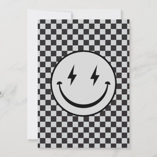 Een gelukkige kerel grijze check eerste verjaardag kaart (Achterkant)