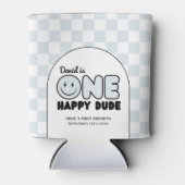 Een gelukkige kerel groovy blauwe jongen verjaarda blikjeskoeler (Voorkant)