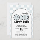 Een gelukkige kerel groovy blauwe jongen verjaarda kaart (Voorkant)