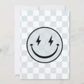 Een gelukkige kerel groovy blauwe jongen verjaarda kaart (Achterkant)