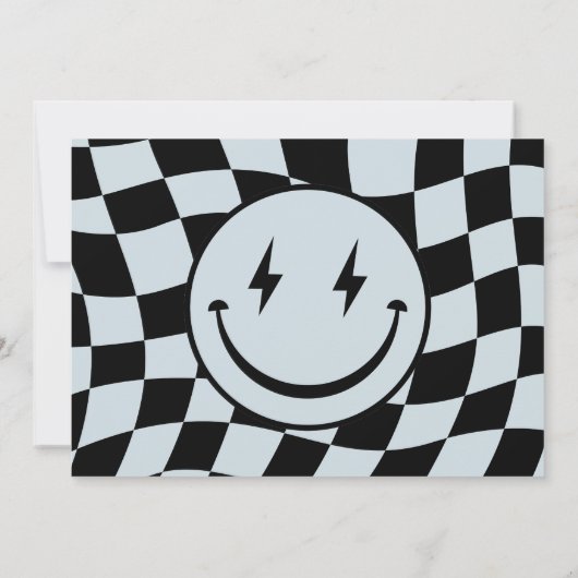 Een gelukkige kerel Groovy Check foto Verjaardag Kaart (Achterkant)