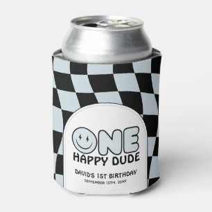 Een gelukkige kerel Groovy Happy Face Boy Verjaard Blikjeskoeler