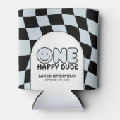 Een gelukkige kerel Groovy Happy Face Boy Verjaard Blikjeskoeler (Voorkant)