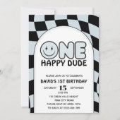 Een gelukkige kerel Groovy Happy Face Boy Verjaard Kaart (Voorkant)