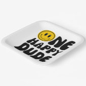 Een gelukkige kerel Groovy Happy Face Boy Verjaard Papieren Bordje (Gebogen)