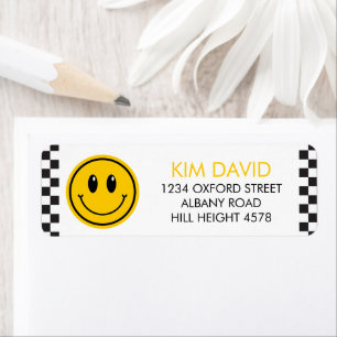 Een gelukkige kerel Happy Face Boy 1e verjaardag Etiket