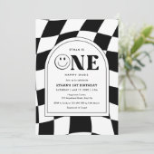 Een gelukkige kerel Happy Face Boy 1e verjaardag Kaart (Staand voorkant)