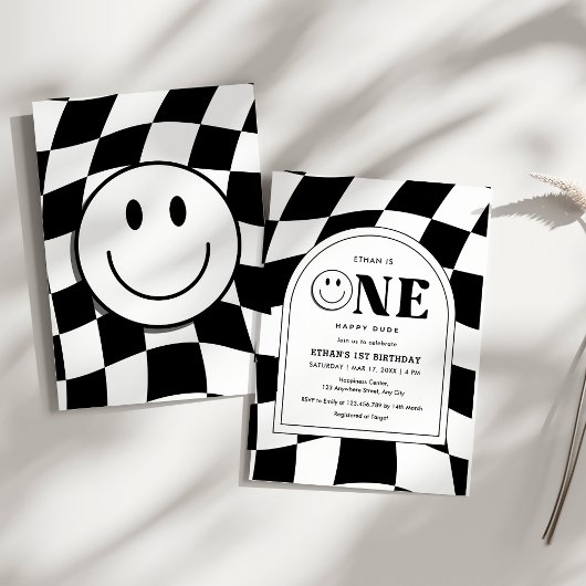 Een gelukkige kerel Happy Face Boy 1e verjaardag Kaart