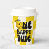 Een gelukkige kerel Happy Face Boy 1e verjaardag Papieren Bekers (Voorkant)