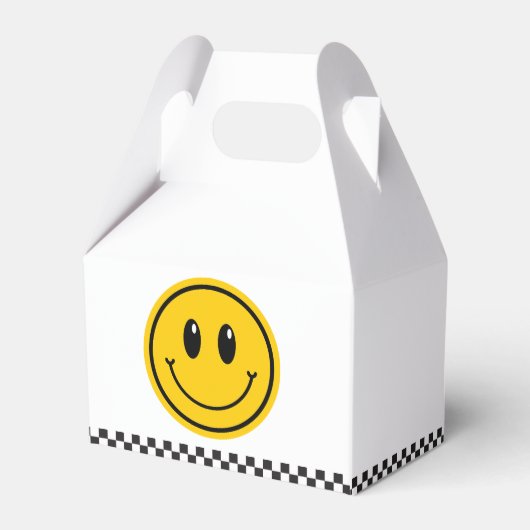 Een gelukkige kerel Happy Face Boy Eerste Verjaard Bedankdoosjes (Achterkant)