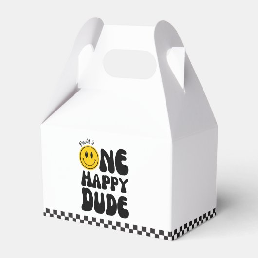 Een gelukkige kerel Happy Face Boy Eerste Verjaard Bedankdoosjes (Voorkant Zijde)
