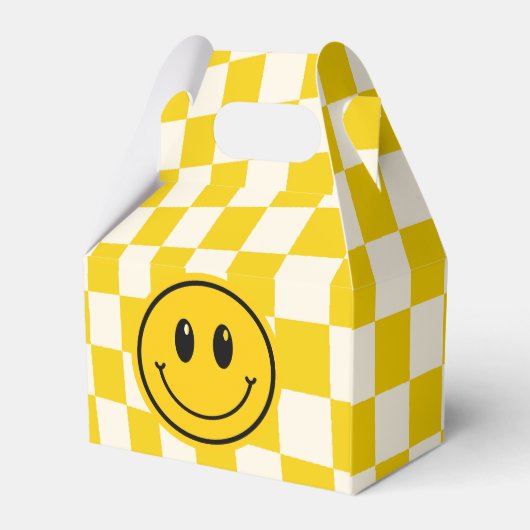 Een gelukkige kerel Happy Face Boy Eerste Verjaard Bedankdoosjes (Achterkant)