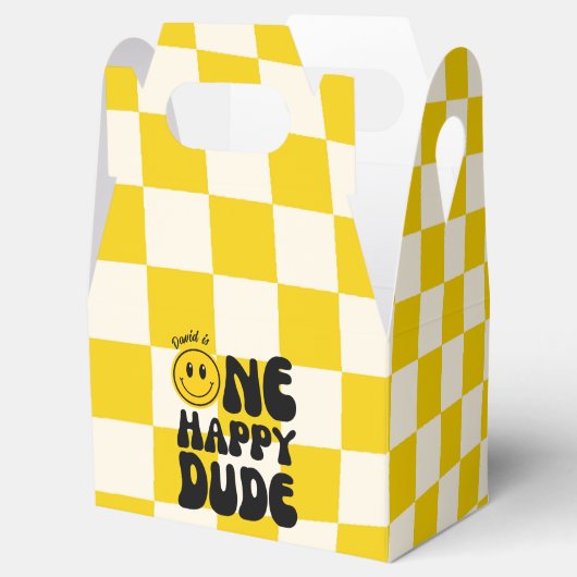 Een gelukkige kerel Happy Face Boy Eerste Verjaard Bedankdoosjes (Geopend)