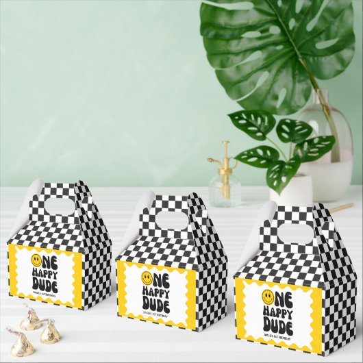 Een gelukkige kerel Happy Face Boy Eerste Verjaard Bedankdoosjes (Meervoudige)