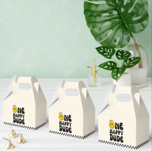 Een gelukkige kerel Happy Face Boy Eerste Verjaard Bedankdoosjes (Meervoudige)