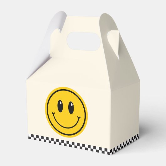 Een gelukkige kerel Happy Face Boy Eerste Verjaard Bedankdoosjes (Achterkant)