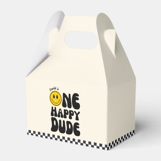 Een gelukkige kerel Happy Face Boy Eerste Verjaard Bedankdoosjes (Voorkant Zijde)