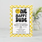 Een gelukkige kerel Happy Face Boy Eerste Verjaard Kaart (Staand voorkant)