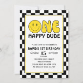 Een gelukkige kerel Happy Face Boy Verjaardag Retr Kaart (Voorkant)