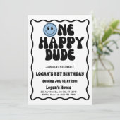 Een gelukkige kerel jongen 1e verjaardag kaart (Staand voorkant)
